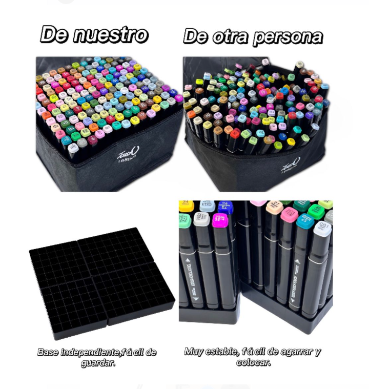 Bolso Tela Portátil Marcadores 168 Colores